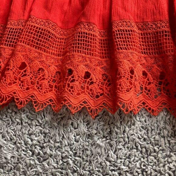 ANTHROPOLOGIE M Kimchi Blue Boho Summer Dress La Palma Crochet Inset Lined Dress - Picture 7 of 11